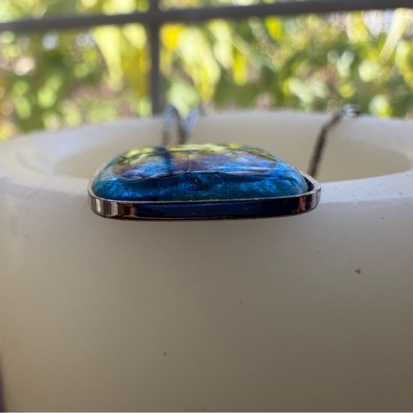 Vintage 1940s -1950s Sterling Silver Egyptian Revival Scarab Enamel Necklace✨ - Picture 13 of 15